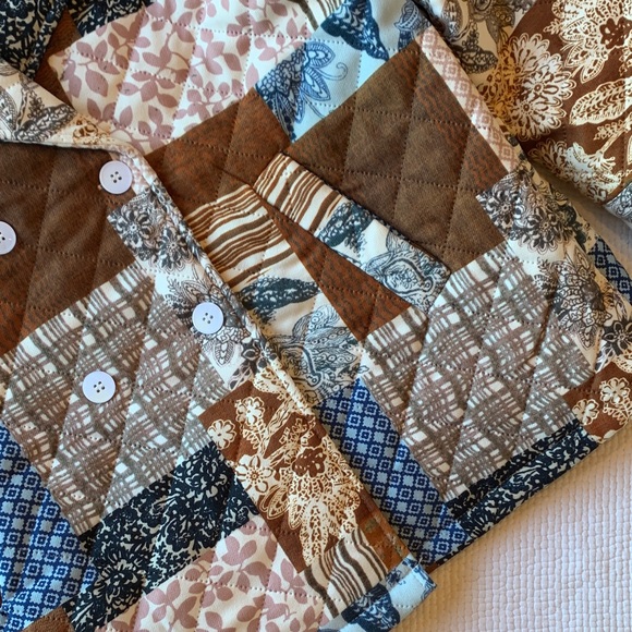 Cider Patchwork Brown Blazer Jacket - Picture 15 of 16